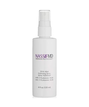 NassifMD 3HA Instant Hydrating Facial Mist - Contains 3 Types of Hyaluronic Acid to Keep Your Face Refreshed and Hydrated Decreases Look of Skin Puffiness Dark Circles and Fine Lines 4 Fl Oz (Pack of 1)