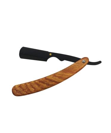 Fomiyes eyebrow razor Razor holder made of wooden men razor holder for bare shaver safety razor straight hairdresser wood razor wooden razor wooden man scrubbears 14x2.1cm sorted color