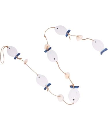 ABOOFAN 1 Pc Decor House Ornaments Wedding Ornament Fish Hanging Ornament Pendant Shell Wall Hanging Blue and White 102X4.2CM - Buy Online on GoSupps.com