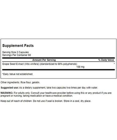 Swanson Grape Seed Extract 50mg - 120 Capsules | Potent Antioxidant Formula - Buy Online on GoSupps.com