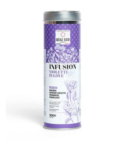 VIOLETTE IN LOVE INFUSION FLAVORED ROOIBOS - VIOLET, RASPBERRY AND POPPY FLAVORS Round Box 100 g