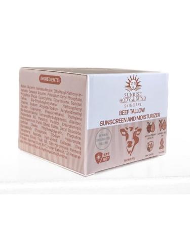 Beef Tallow Sun Screen and Moisturizer 100% Grass Fed for Skin Care Face+Body - Buy Online on GoSupps.com