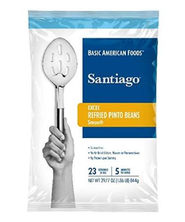 Basic American Foods Santiago Excel Refried Beans 29.7 Oz (Pack of 6) - Large Size for Food Services | Gluten-Free, No Artificial Colors, Flavors, or Preservatives - Buy Online on GoSupps.com