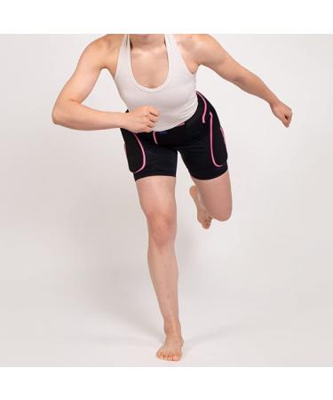 BelugaDesign Women's Padded Shorts Knee Set | Winter Sports Protective Gear | Large Black Pink - Buy Online on GoSupps.com