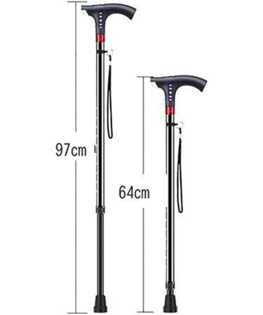 Walking Crutch Adjustable with LED Light and Alarm Non-Slip Basefor Men and Women Walking Stick Bathing in Sunlight - Buy Online on GoSupps.com