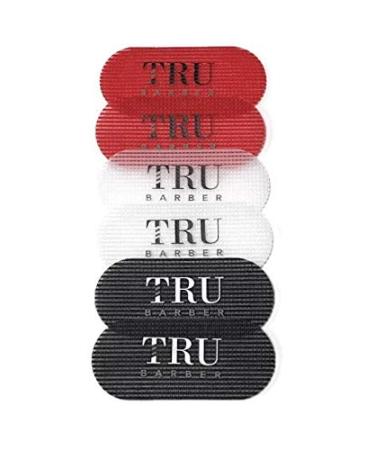 TRU BARBER HAIR GRIPPERS 3 COLORS BUNDLE PACK 6 PCS for Men and Women - Salon and Barber Hair Clips for Styling Hair holder Grips (Red/White/Black)