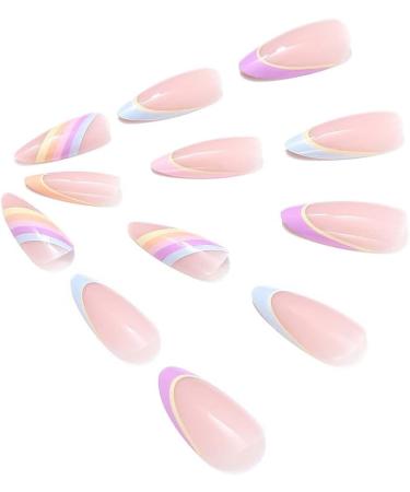 French False Nails Pink Heart Press on Nails Ballerina Acrylic Stick on Nails Almond Fake Nails 24pcs for Women and Girls (Color : Pink Size : A) - Buy Online on GoSupps.com