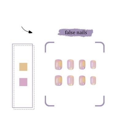 Buy 24PCS Glossy Short Rainbow French Fake Nails - Full Cover Square Nail Art for Women & Girls | Fast International Shipping - Buy Online on GoSupps.com
