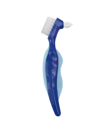 Toothbrush for false teeth multi -layered ergonomic double -sided mouth cleaning tool simple dental care accessories for older people blue