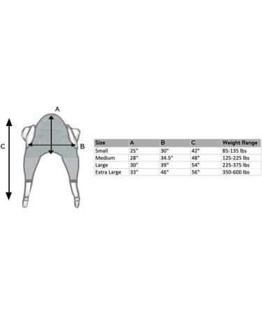 Patient Aid Padded U-Sling with Head Support - Size Large (225-375 lbs) Universal Patient Lift Sling - Buy Online on GoSupps.com