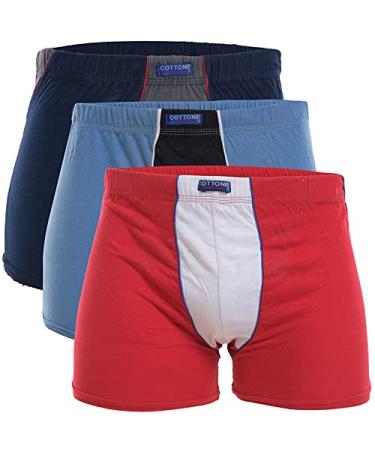 Boxer briefs for men 3 pieces from Cottonil multi-colored cotton XXL