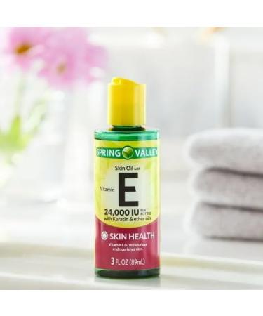Spring Valley Skin Oil with Vitamin E 24 000 IU 3 fl oz with Keratin and Other Oils
