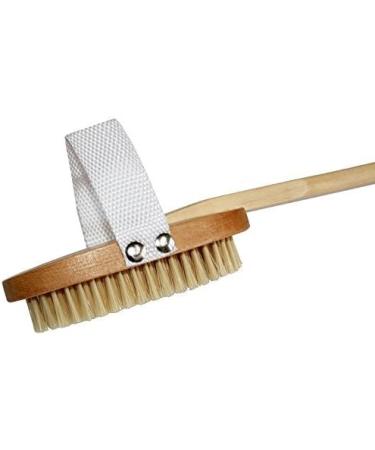 MSV Wooden Bath Brush - Long Handle Massage Brush for Body Peeling & Exfoliation - Removable Brush Head for Easy Cleaning - Buy Online on GoSupps.com