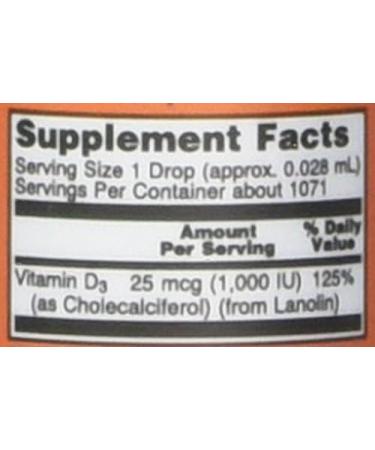 Now Foods Liquid Vitamin D3 Extra Strength 1000 IU - 1 fl oz | Fast Absorbing Formula - Buy Online on GoSupps.com