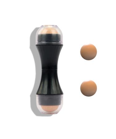 Oil -absorbing volcanic roller double head volcanic stone facial scooter with two interchangeable volcanic balls portable oil control roller for immediate removal of excess oil gloss (black) - Buy Online on GoSupps.com