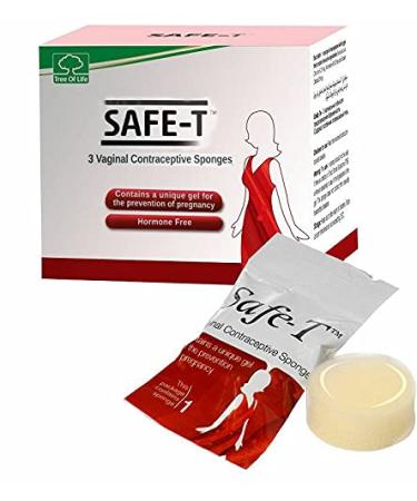 Safe-T pack of 12 hormone-free vaginal sponges for contraception (4 pack)