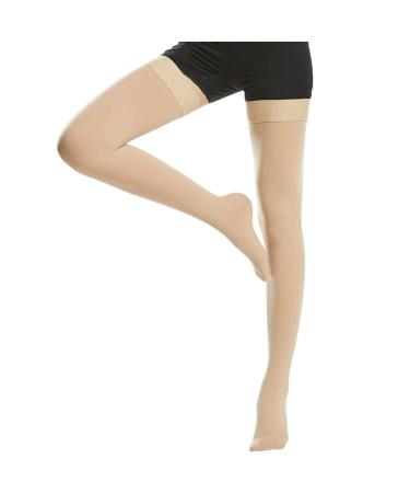 Beister 20-30 mmHg Medical compression stockings women men support stockings stockings with closed toes graded support for varicose veins edema beige XL - Buy Online on GoSupps.com