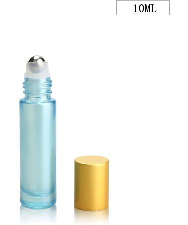 Tianzd 10ml Blue Glass Roller Bottles - 6 Pack with Gold Caps | Ideal for Essential Oils & Roll-On Applications | Includes Funnel Opener - Buy Online on GoSupps.com