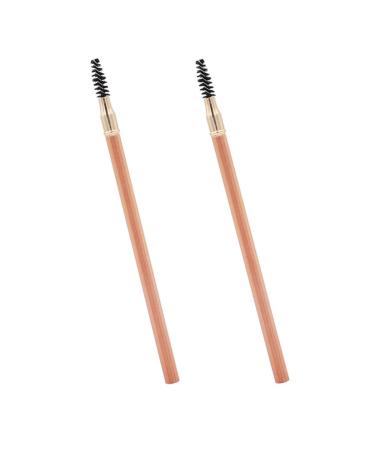 OUNONA Lot de 2 Crayons Sourcils Double T te Marron et Gris Waterproof Anti-transpiration avec Pinceau Int gr pour Maquillage Professionnel et Usage Quotidien Couleur Al atoire