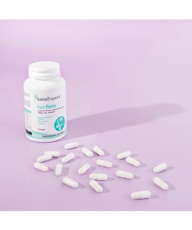 SanaExpert Hair Forte | VITAMINS FOR HAIR GROWTH AND HEALTH | Biotin Zinc and Pearl Millet (120 capsules).Vegan product with natural ingredients - Buy Online on GoSupps.com