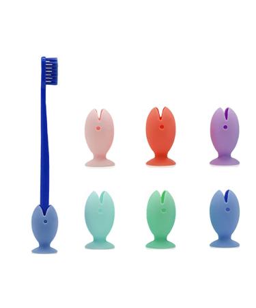 WondFans Standing Toothbrush Case Silicone Fish Shape 10 PIECES (PINE BLOSSOM GREEN)