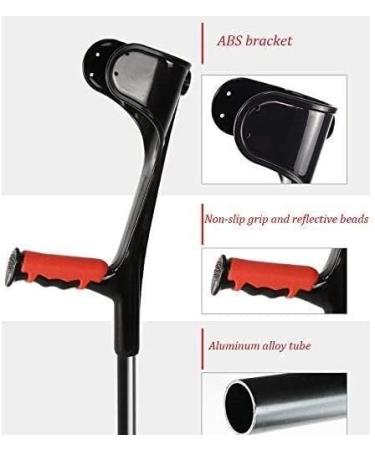 Forearm Crutches Adjustable Ultralight Aluminum Support Adult Forearm Crutch 10 Row Adjustable Flexible Crutch with Comfortable Grip Unisex - Buy Online on GoSupps.com