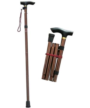 Folding Cane Travel Adjustable Folding Mountaineering Cane and Crutches Men and Women Portable Walking Stick Balanced Walker Stylish Comfortable T Handle Pract Made in China Smooth Sailing