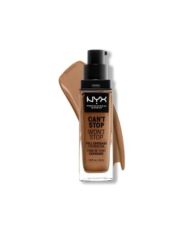NYX Professional Makeup Can't Stop Won't Stop Full Coverage Foundation Long Lasting Waterproof Vegan Formula Matte Finish Shade: Warm honey 15.9 Warm Honey