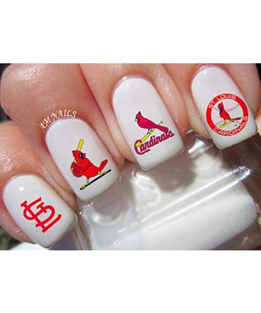 St Louis Cardinals Water Nail Art Transfers Stickers Decals - Set of 50 - A1332
