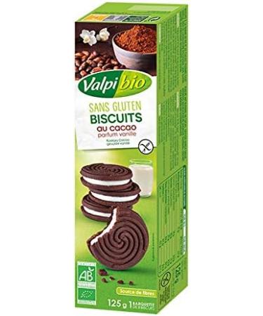 Valpibio - Gluten Free Vanilla Filled Cocoa Biscuits 125G - Sold per unit - Buy Online on GoSupps.com