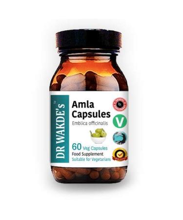 DR WAKDE'S Amla Capsules (Amalaki Indian Gooseberry Emblica officinalis 60 Veg Caps Plant-Based Supplement Ayurvedic Herb All Natural Vegan)