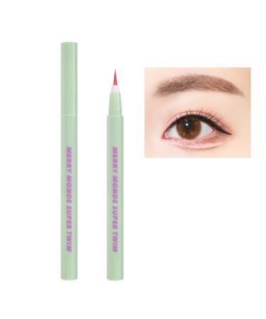 Antique Alive Merry Monde Multicolor Super Slim Long Lasting Eyeliner Vegan Easy Ultra-Fine Felt Tip Pen Liquid Korean K Beauty Waterproof Mechanical Eye Liner Makeup (Salmon Pink)