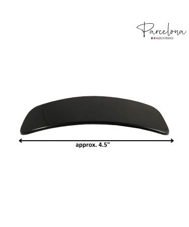 Parcelona French Extra Large Wide Black Celluloid Hair Barrette Clip - No Slip Grip, Women's Hair Accessories - Made in France - Buy Online on GoSupps.com