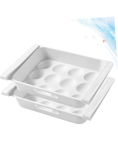 UKCOCO 4 pcs Multi-purpose Household Egg Storage White Case Drawer Type Container Home Refrigerator Fridge Whitex2pcs 26x18cmx2pcs - Buy Online on GoSupps.com