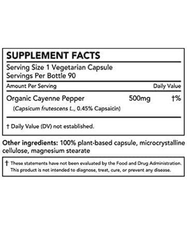 Cayenne Pepper Extract Supplement | 70,000 SHU, 0.45% Capsaicin | 90 Capsules, Non-GMO, Gluten Free | Made in USA - Buy Online on GoSupps.com
