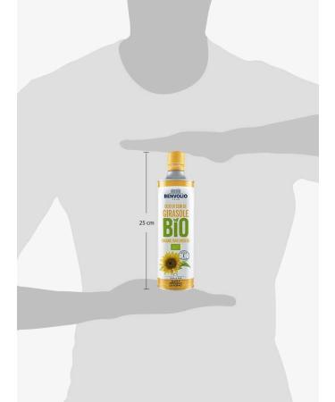 Buy Organic Sunflower Oil Bio - Benvolio 1938 (750ml) | Rich in Vitamin E - Ideal for Frying & Cooking | Premium Quality Metal Bottle - Buy Online on GoSupps.com