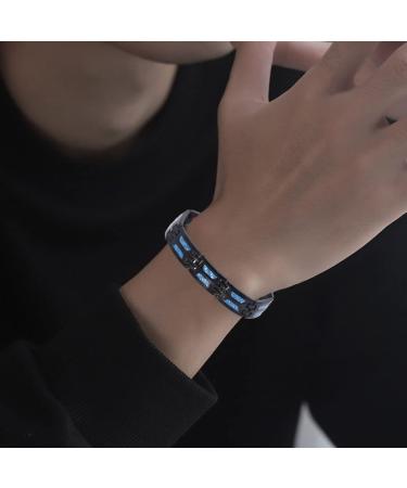 Titanium Magnetic Lymph Detox Bracelet for Weight Loss - Carbon Blue Therapy Gift for Dad - Buy Online on GoSupps.com