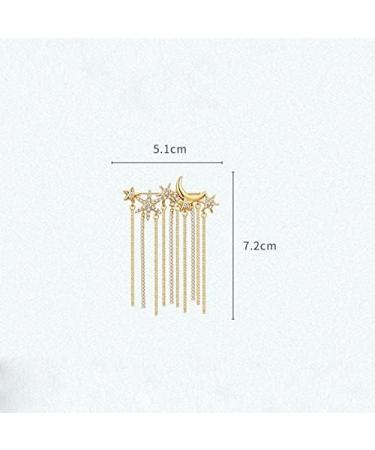 Pin Jewelry Gifts for Women Ladies Fashion Elegant Accessories Stars Moon Inlaid Crystal Long Tassel Brooch Luxury Wedding Banquet Brooch Jewelry Brooches & Pins - Buy Online on GoSupps.com
