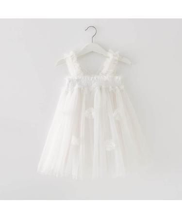 PythJooh Baby Girl Tulle Dress | Sleeveless Butterfly Wings Tutu Princess Dress | 18-24 Months | White - Buy Online on GoSupps.com