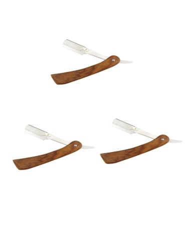 Minkissy 3st double hairdresser razor with simple opening men razor portable portable hand razor for men razor from metal old -fashioned scraper man bamboo