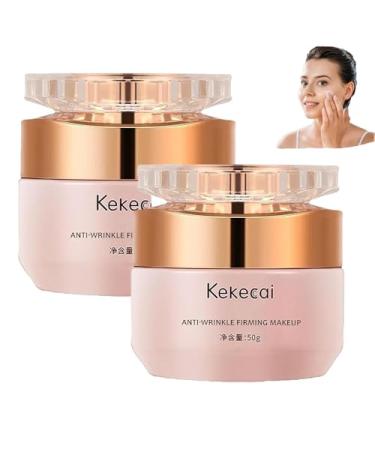 Kekecai Anti Wrinkle and Firming Foundation Kekecai Makeup Cream Lady Plain Face Cream Nicotinamide Lady Plain Face Cream Korean Swarous Hydro Cream SXCS Makeup Cream (2PC)