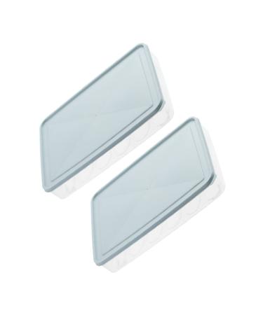 UKCOCO 2pcs Storage Box Plastic Pallet Plastic Tray Clear Egg Refrigerator Egg Holder Devil Crisper Travel Blue 30.2X21.5X4.2CM