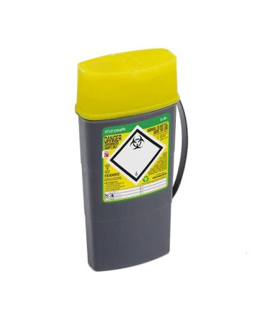 Sharpsafe 0.6 Litre 5th Generation Yellow/Grey -Sharps Bin Clinical Waste Disposal - Buy Online on GoSupps.com