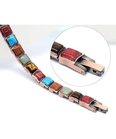 Shop Trendy Antique Copper Magnetic Bracelet for Women - 22 cm | Unique Colors & Stones | International Shipping - Buy Online on GoSupps.com