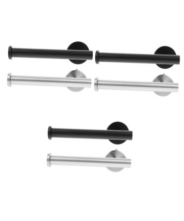 Solustre 6 pcs bathroom accessories clothes hook paper towel holder under the cabinet toilet paper holder slippers wall holders towels nail free individual stainless steel 304 punch frame