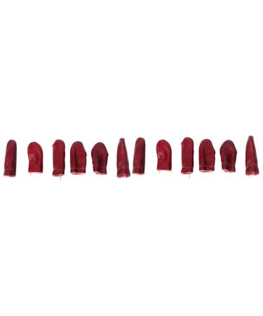 VILLCASE 12 Pcs Knit Mittens Thimble Craft Shield Knitting Thimble Cover Needle Felting Finger Protector Leather Finger Covers Thumb Thimble Craft Finger Caps Emulsion Sewing