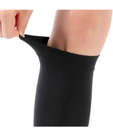 Shop Compression Stockings for Men & Women | Open Toe Flight Support 20-30 mmHg | Knee-High Calf Sleeves for Pregnancy & Travel - L Black - Buy Online on GoSupps.com