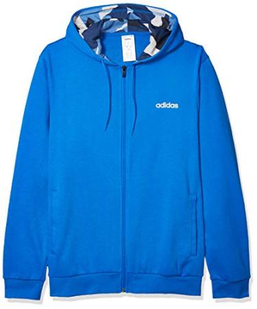 adidas Men's Fast and Confident All Over Print Hooded Track Jacket Glory Blue/Black X-Large