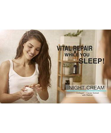 Night Cream with Collagen Caviar Extract & Retinol - repair and moisturize skin at night - 4 oz - Buy Online on GoSupps.com