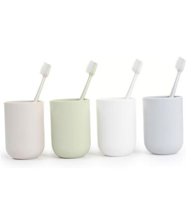 BUIFULSIC 4-Piece Children's Wooden Toothbrush Set - Eco-Friendly Soft Bristles for Gentle Cleaning (Khaki) - Buy Online on GoSupps.com